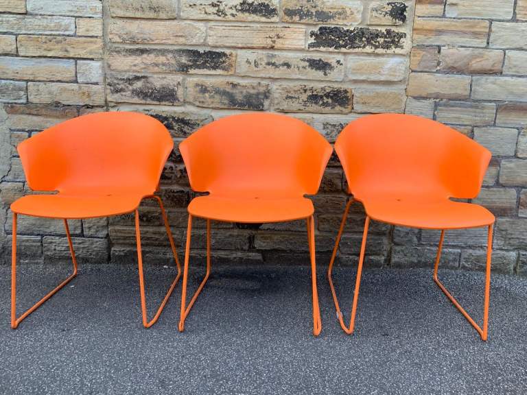 Pedrali Grace cafe  chair  with curved back and coated steel  base 