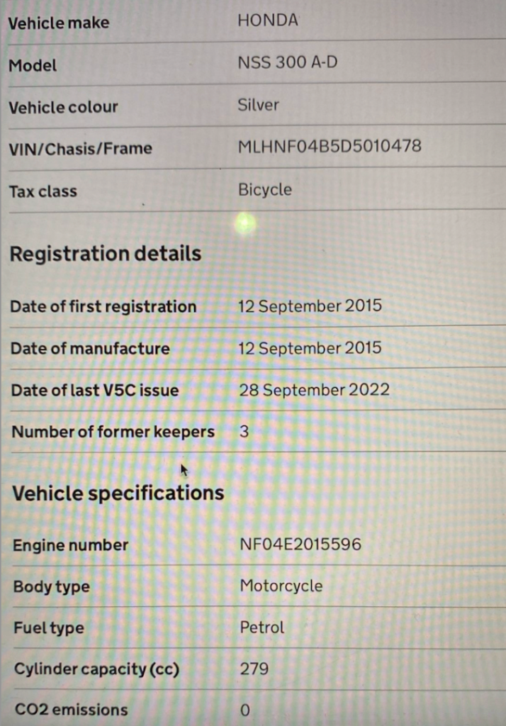 3,350 miles !  HONDA FORZA 300