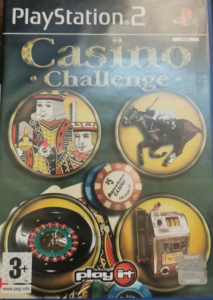 The Casino Challenge PlayStation 2 game is a complete package that includes the manual and is design