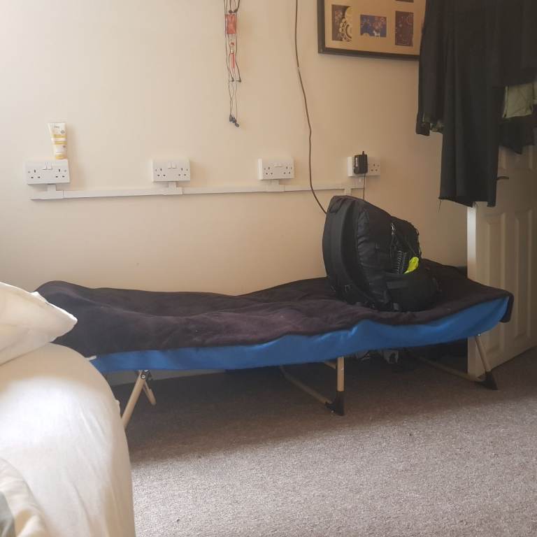 Lounging deck chair comvertible to guest bed