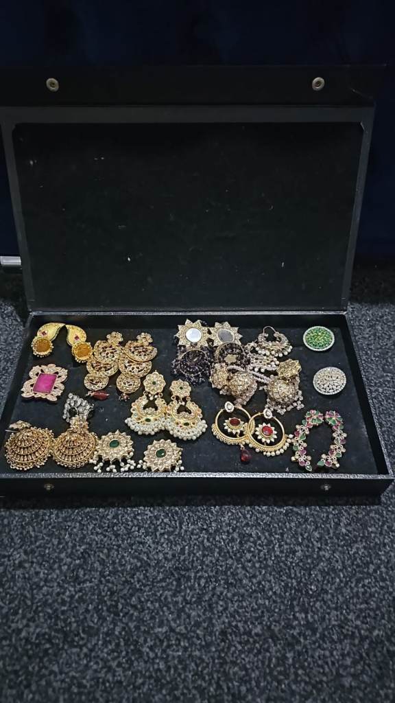 Lovely Collection of Gold-Coloured semi precious stones Indian Style Earrings and a few rings