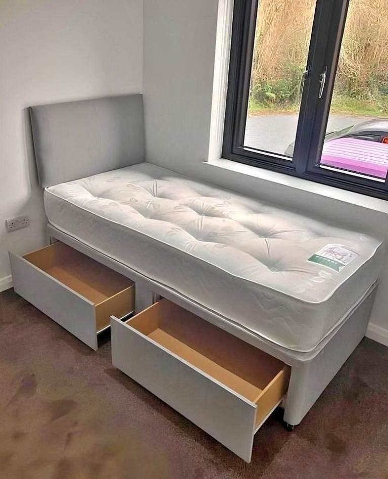 Today Delivery ~~ Divan 3FT Single bed base with mattress & Drawers option ~~ Free Delivery