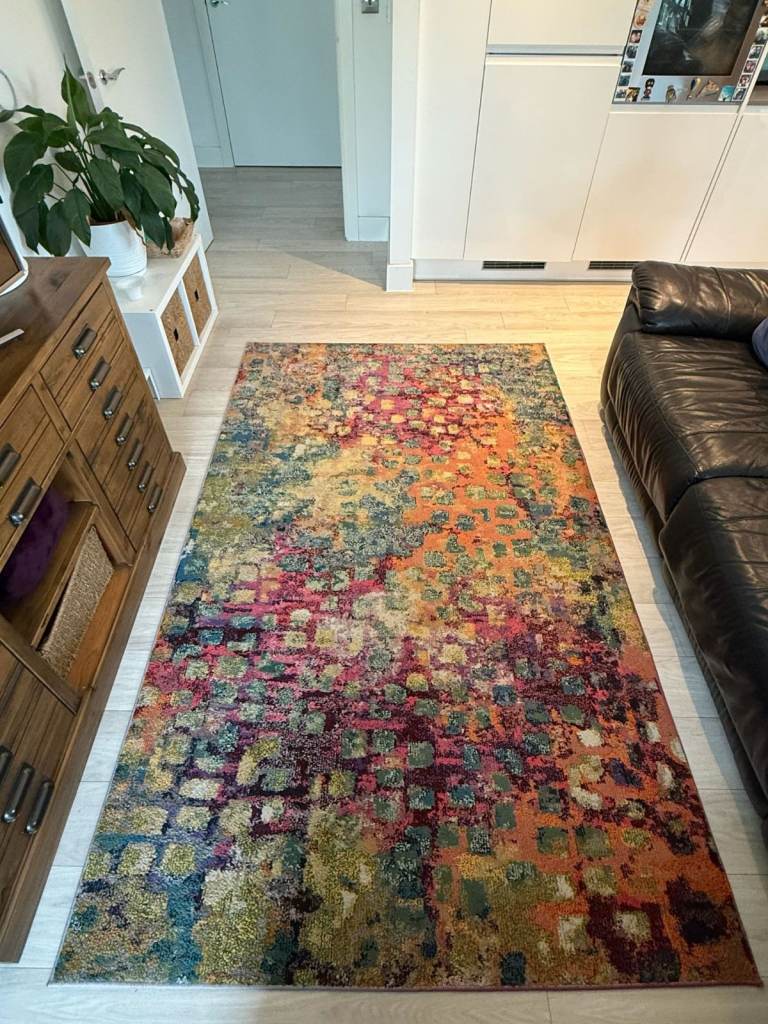 Large Multicolour Abstract Rug | 245 × 150cm | Excellent Condition | Smoke&Pet Free Home | NW London