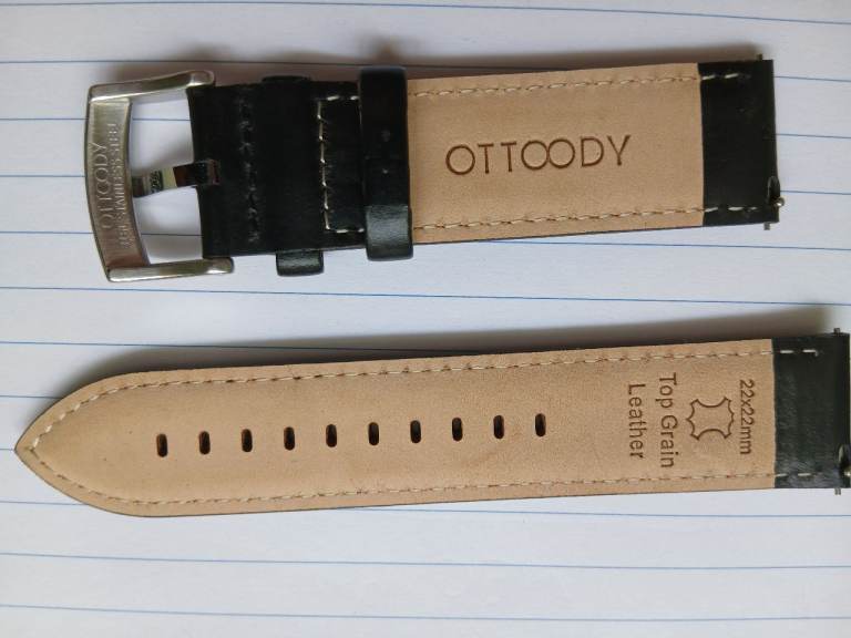 Mens 22mm leather watch strap