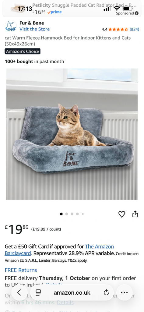 Radiator cat bed 