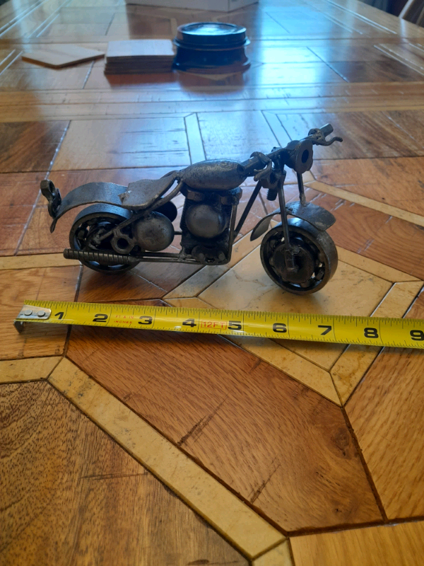 Metal motor bike ornament. 
