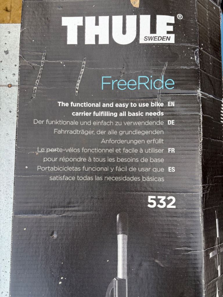 X2 Thule FreeRide 532 Bike Rack – Silver, Good Condition