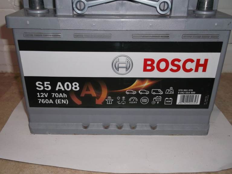 CAR BATTERY BOSCH S5 A08 START STOP AGM TYPE 096 70 AH 760 A