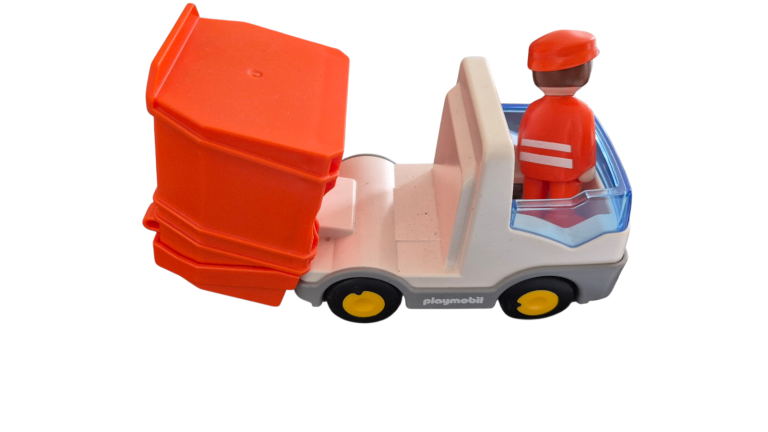 Small Playmobil dustbin lorry and figure. Smoke and pet free home