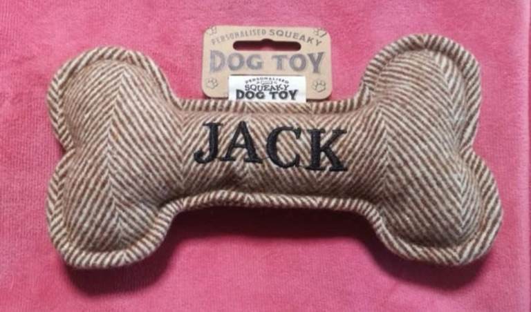 Jack Soft Dog Toy With Squeaker - Brand New