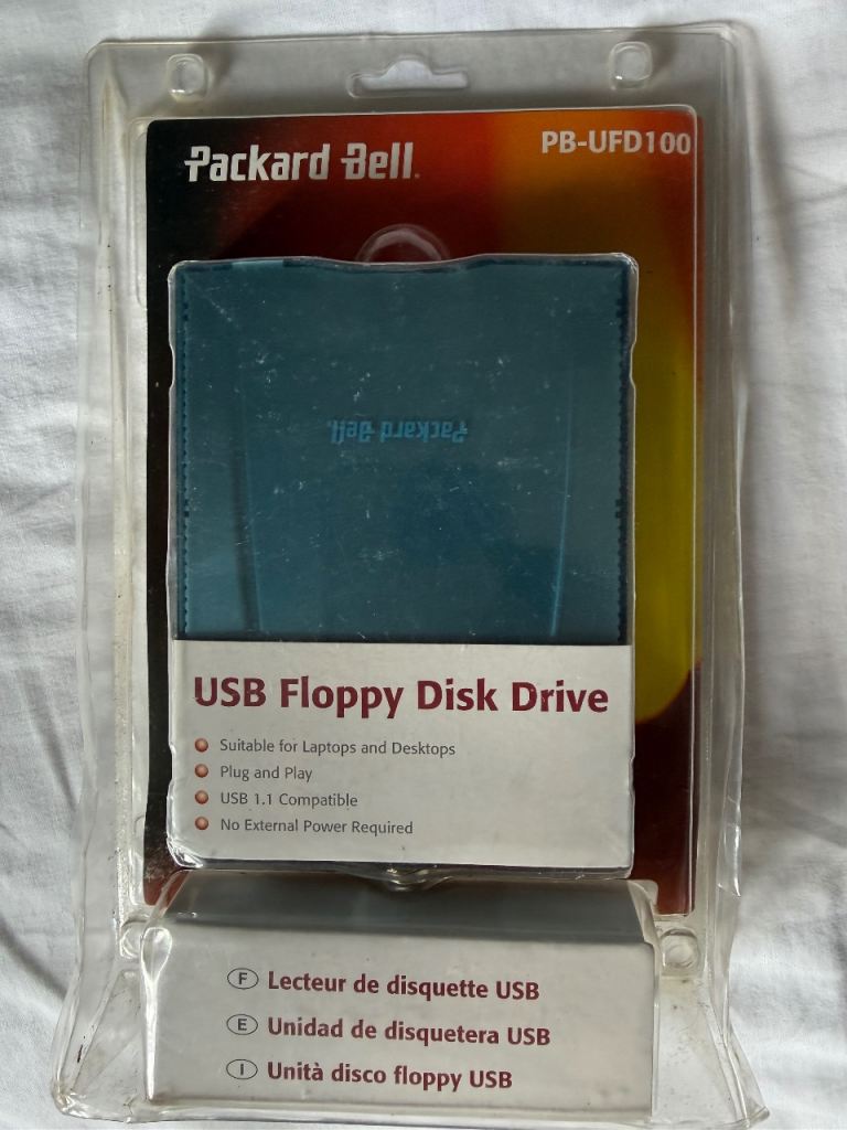 Packard Bell PB-UFD100 USB Floppy Disk Drive - NEW