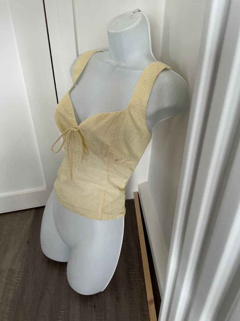 Cider Yellow Striped Crop Top - Size S, Good Condition