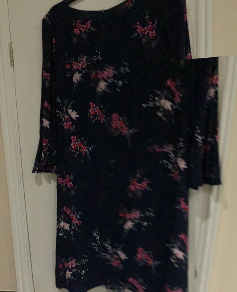 PHASE EIGHT Womens Day Dress Blue Floral Knee Length UK 16