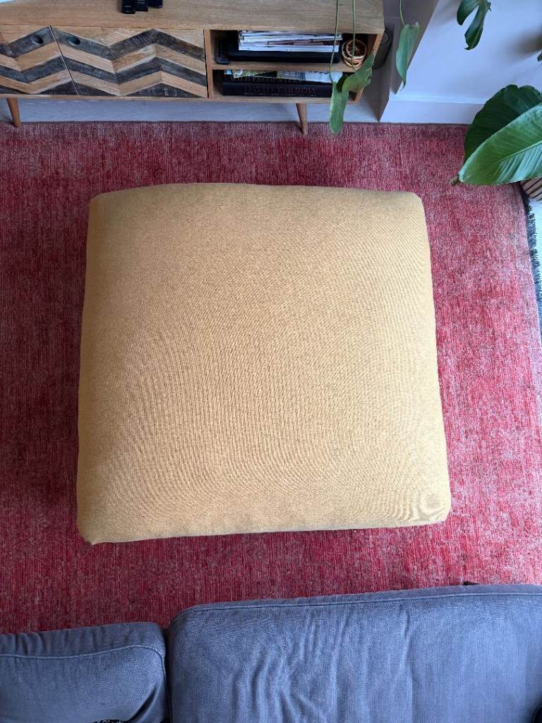 Foot stool / Ottoman in Yellow Ochre
