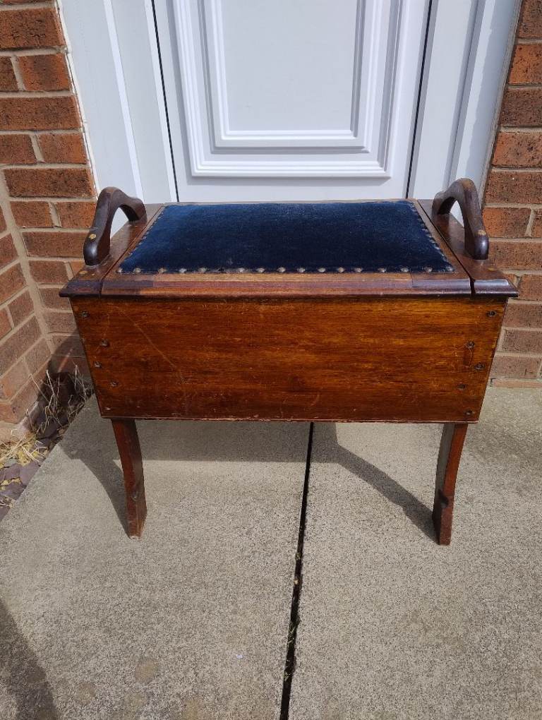 Wooden piano stool with storage
