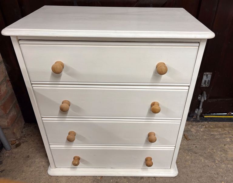 Painted pine chest to drawers