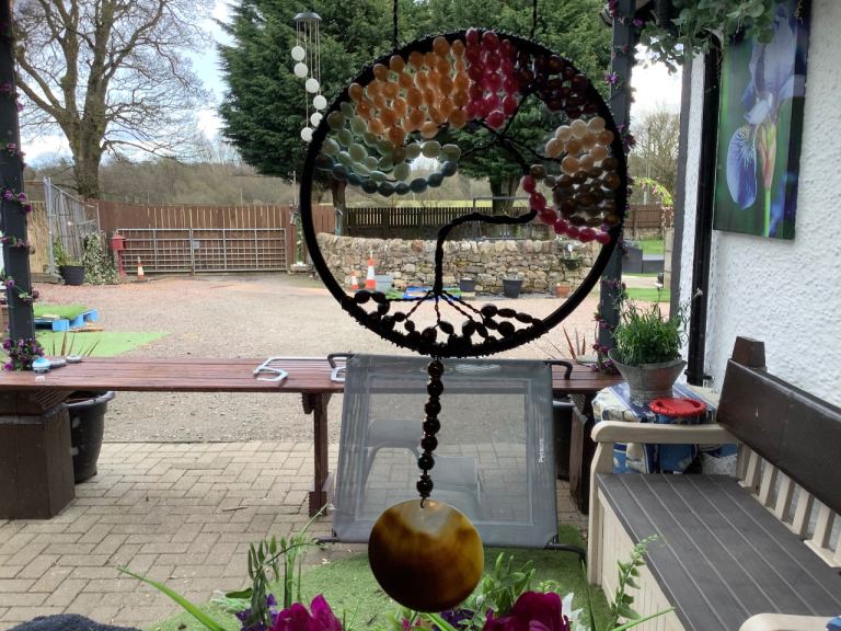 BESPOKE hand made pastel TREE OF LIFE DREAM CATCHER with removable shell. BARGAIN thanks 