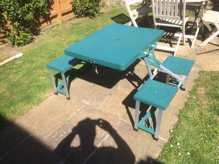 Fold-Out Camping Table and Chairs