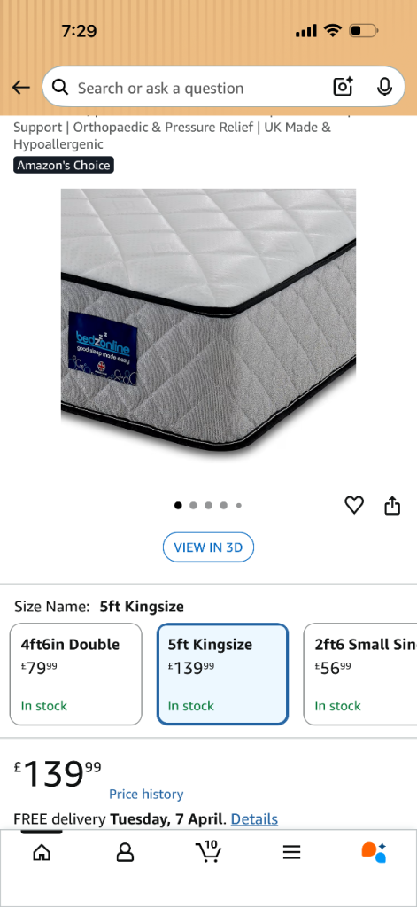 King size matress