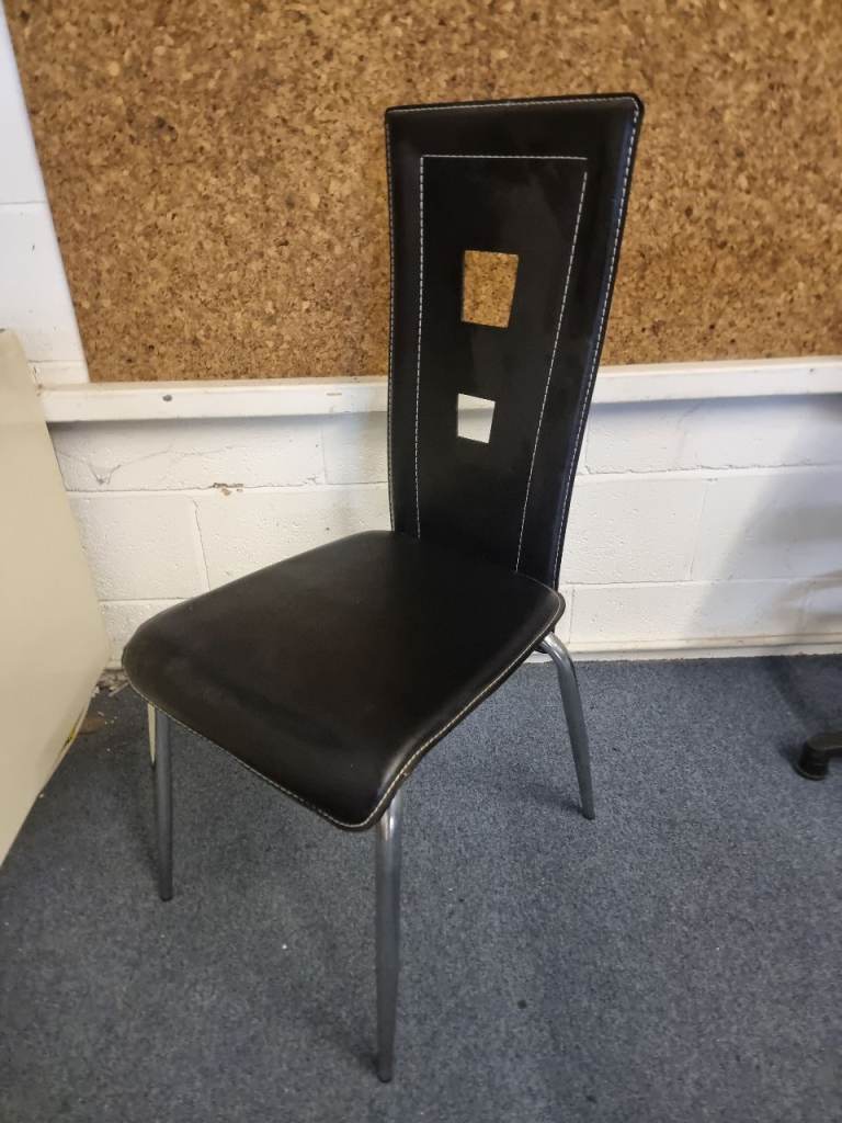 Black Thin Highback Faux Leather Dining Chair Never Been Used 