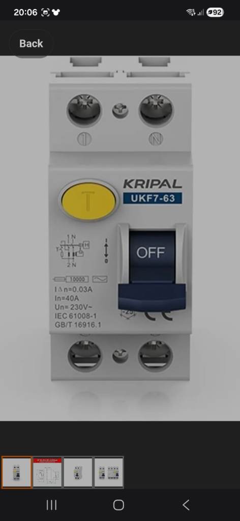 Click Elucian CU2RCDTD100A 100A DP 100mA A Class Time Delay RCD. New In Box