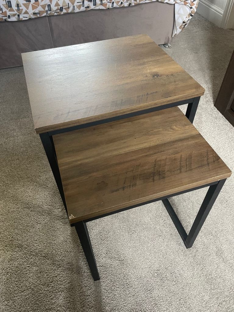 Dunelm Fulton Square Nest of Tables - Rustic Look