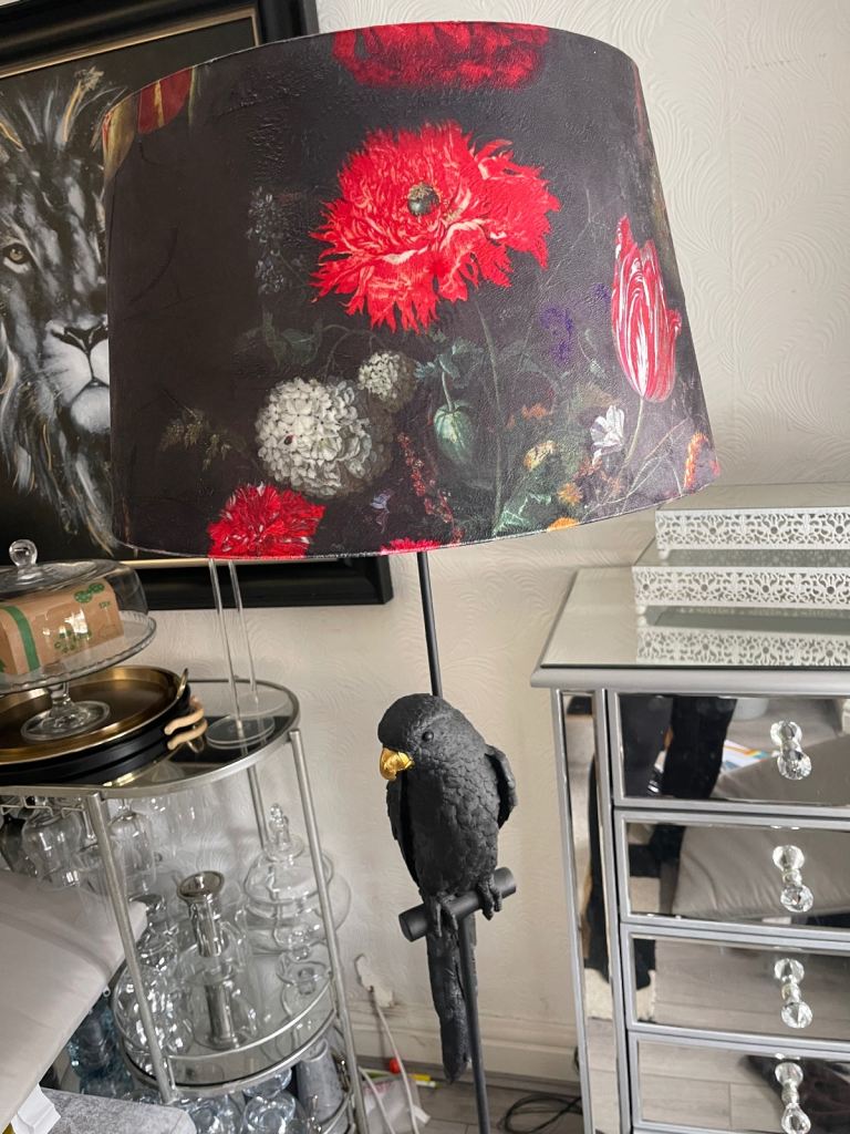 Parrot floor lamp - Black boho UNIQUE 