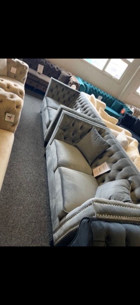 Grey suede sofa 