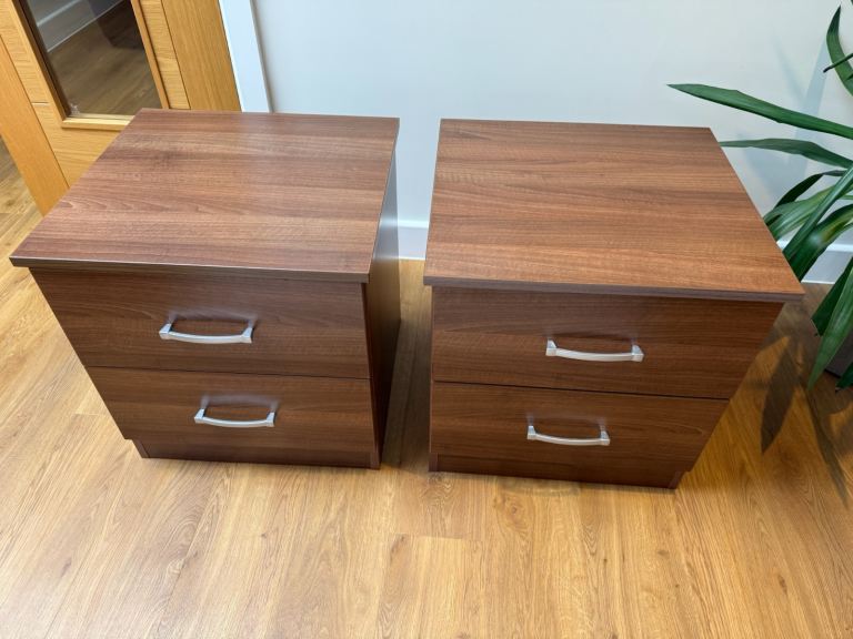 Pair of Wooden Bedside Tables with Drawers