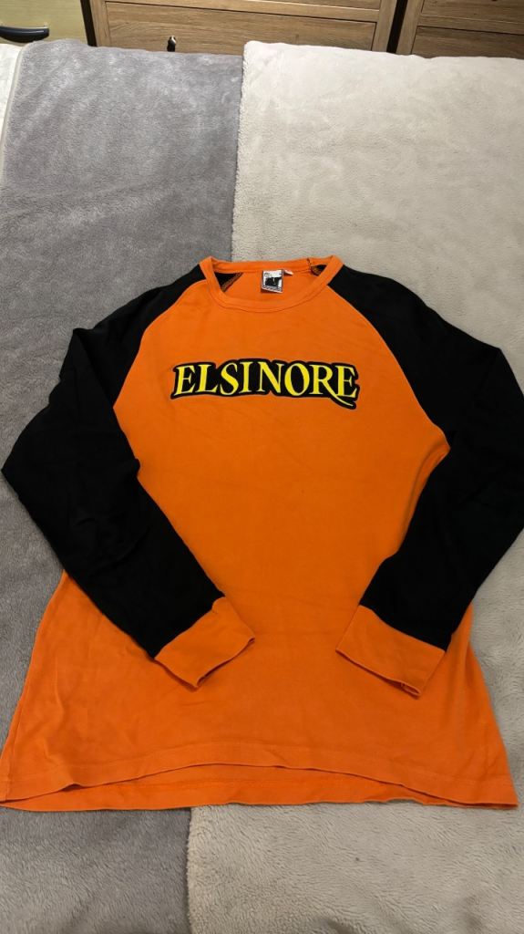 THE KING OF COOL Elsinore Long Sleeve T-Shirt – Orange & Black, Good Condition