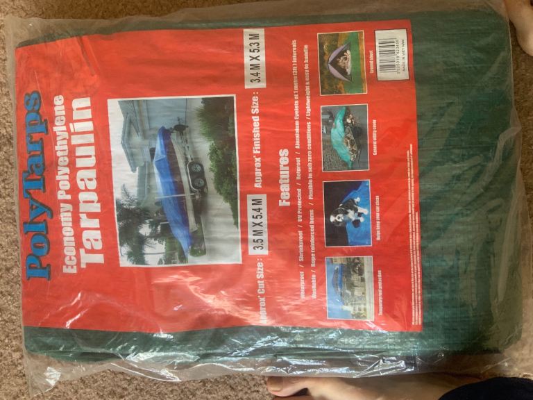 NEW PolyTarps Economy Polyethylene Tarpaulin - Green, 3.5M x 5.4M