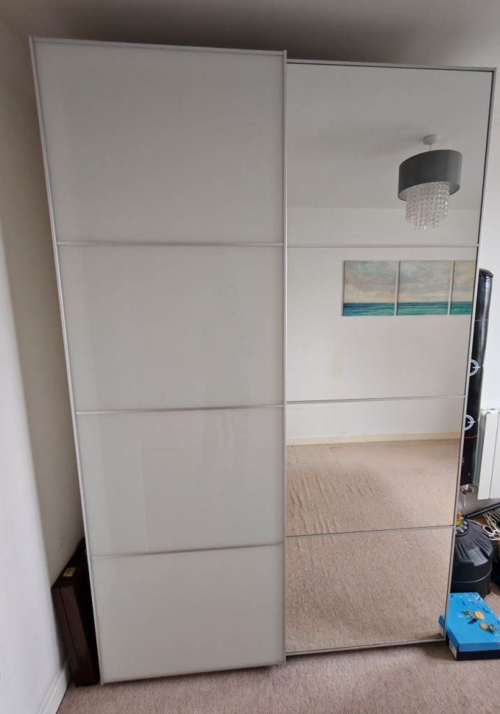 IKEA PAX Tall Sliding Mirror Wardrobe (150cm) – Great Condition