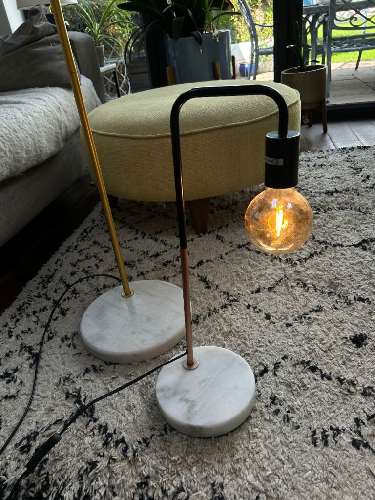 Industrial floor and table lamps