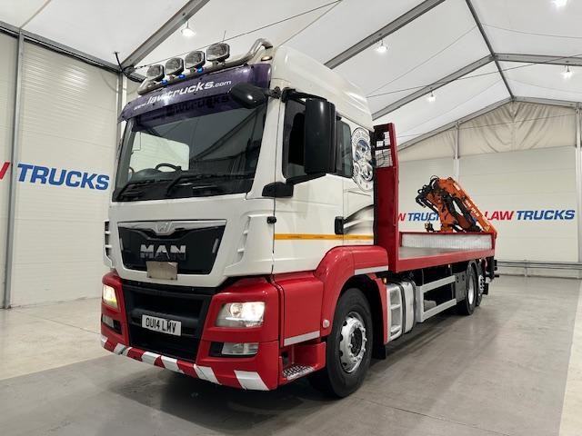 MAN TGS 26.400 6x2 Sleeper Cab Flatbed Crane Drawbar