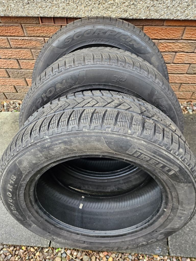 3 of 235/60/18 Pirelli Scorpion winter tyres