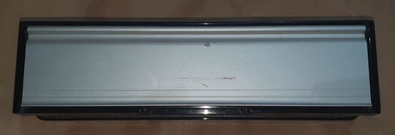 Front Door Silver Metal Double Flap Letterbox Letter Box 26.4cm wide