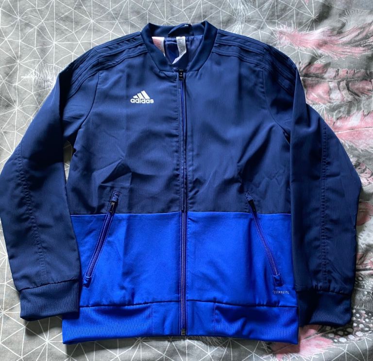 Boys/Youth Adidas Climalite navy/blue zip up top age 9-10, BNWOT