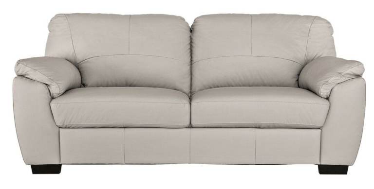 Argos Home Milano Leather 3 Seater Sofa - Light Grey