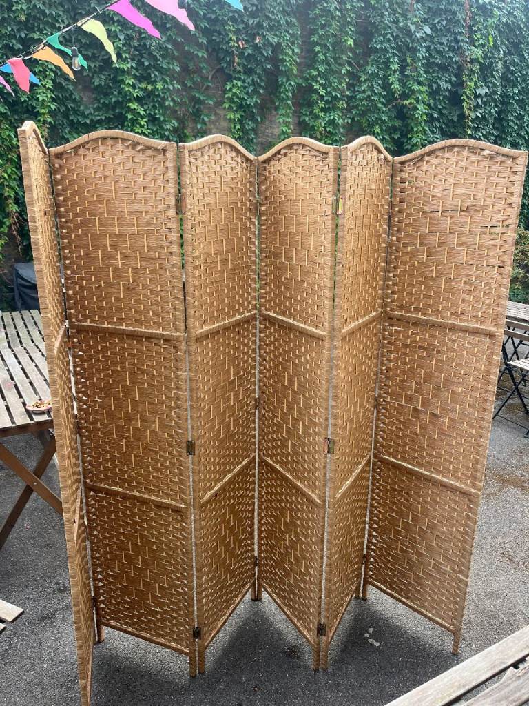 Woven Rattan Room Divider / Screen – Good Condition