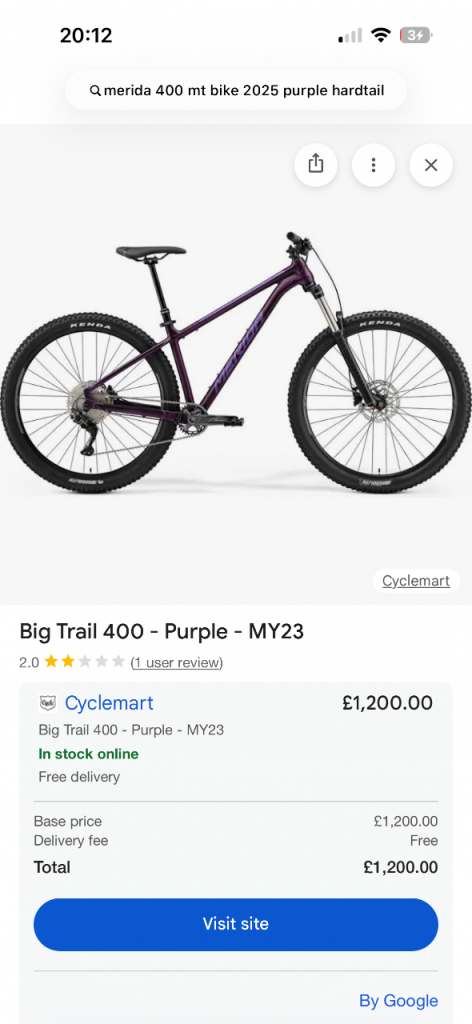 Merida Big Trail 400 XL mountain bike like new 27.5” wheels