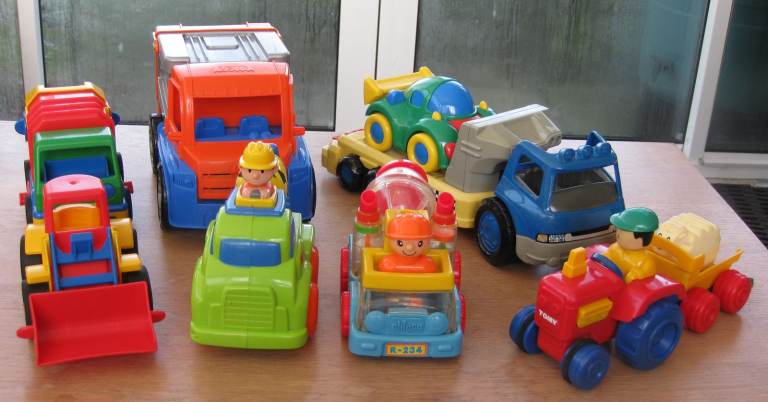 Toddler & Younger Children's Eight Vehicles - Car, Lorry, Trucks. Transporter.