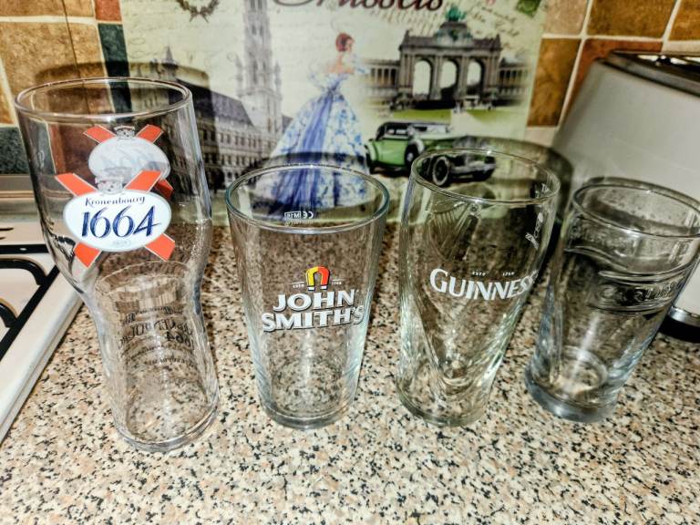 VARIOUS DRINKING GLASSES IN PERFECT CONDITION