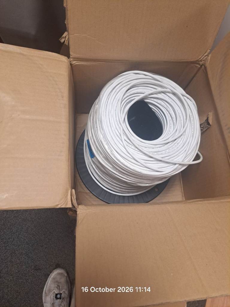 Tensility White 2-Core Cable – 18 AWG UL2464 – Approx. 300m Reel