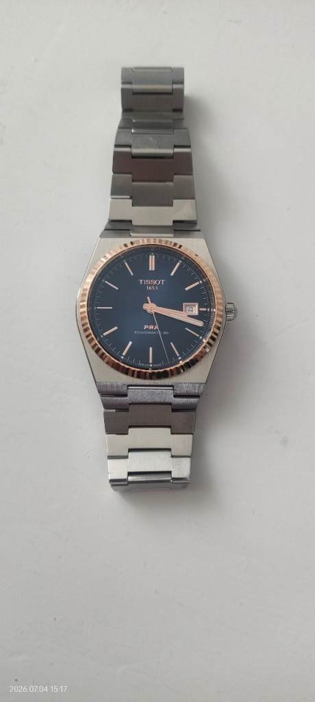 Tissot PRX Watch – Silver and Rose Gold, Good Condition