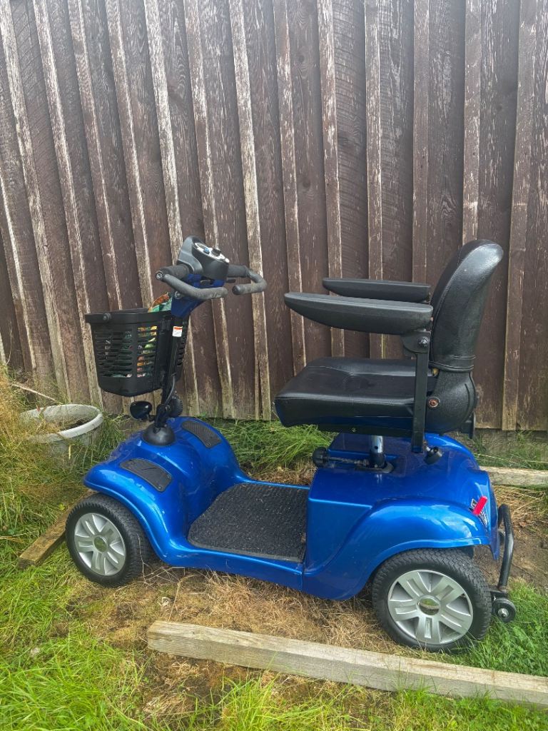 Blue mobility scooter 