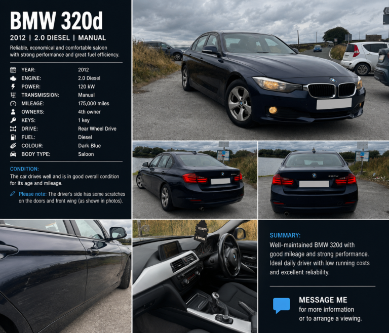 BMW, 3 SERIES, Saloon, 2012, Manual, 1995 (cc), 4 doors
