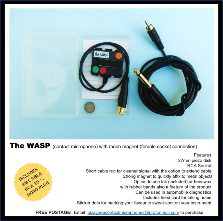 The WASP (contact microphone) with magnet (female socket connection) 