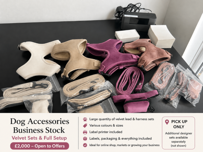 Dog Accessories Business Stock – Velvet Sets & Full Setup – £2,000 ONO