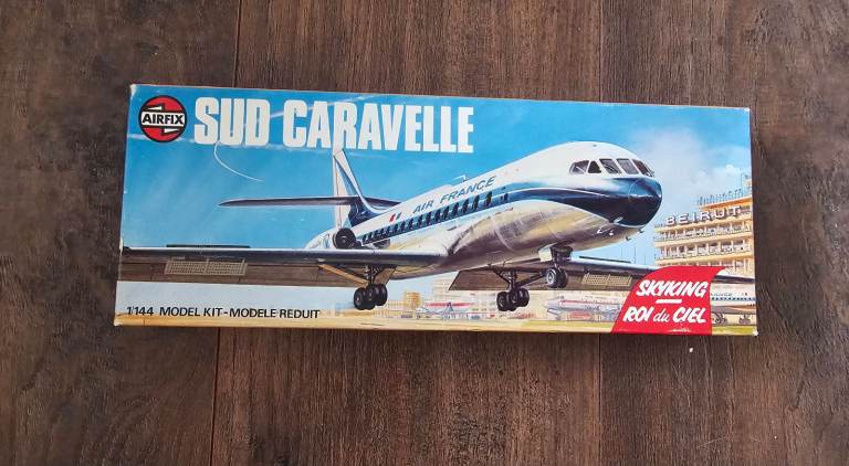 1979 Airfix Air France Sud Caravelle Airplane Model Kit, 1/144