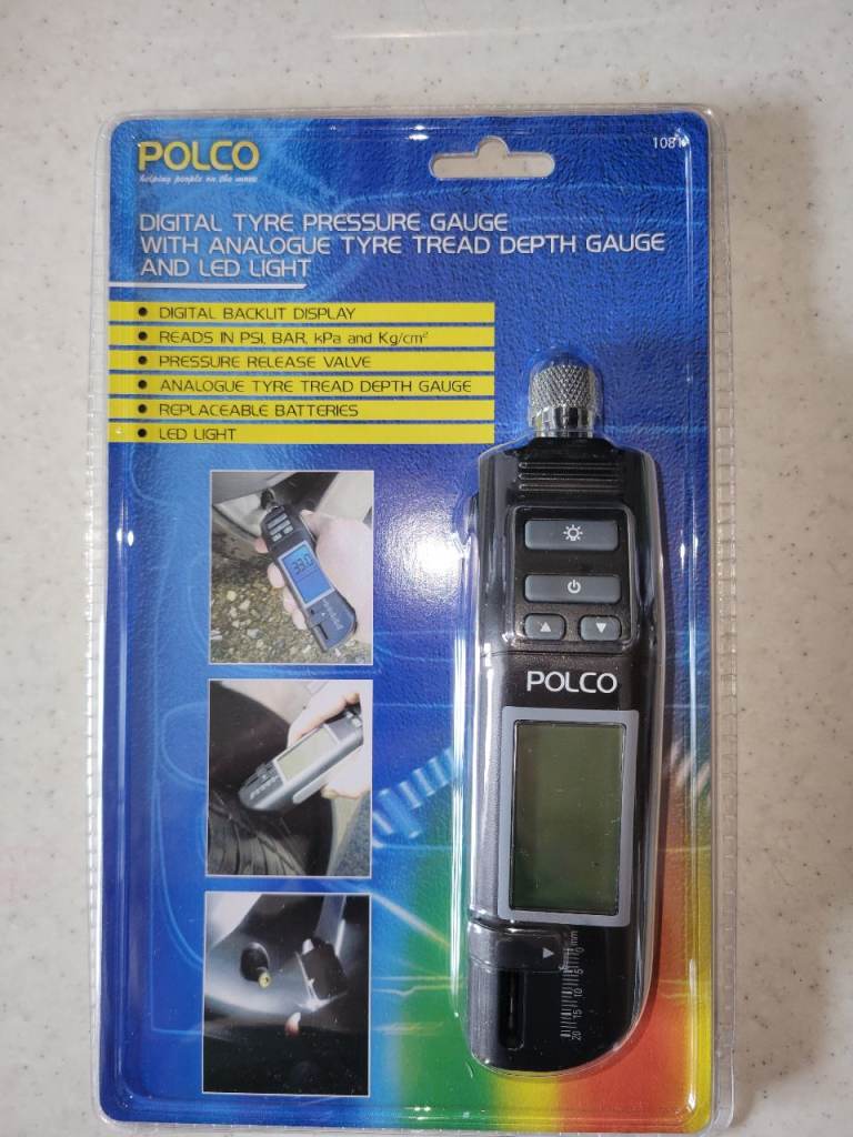Polco Digital Tyre Pressure Gauge & Tread Depth Gauge (New)